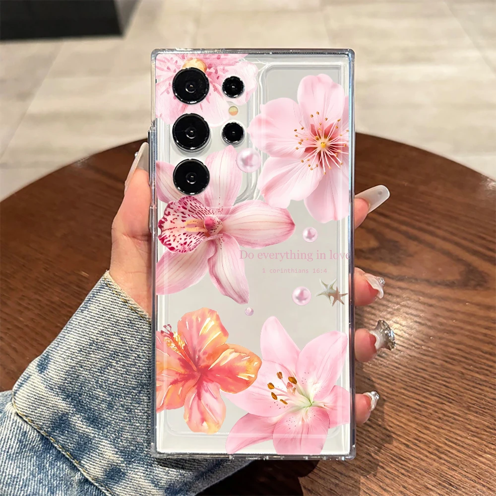 Kirschblüten-Hülle für Samsung Galaxy S26 S25 S24 S23 Ultra S22 S21Plus FE A57 A56 A55 A54 A53 A36 A35 A34 5G Transparente Schutzhülle – Detail 10