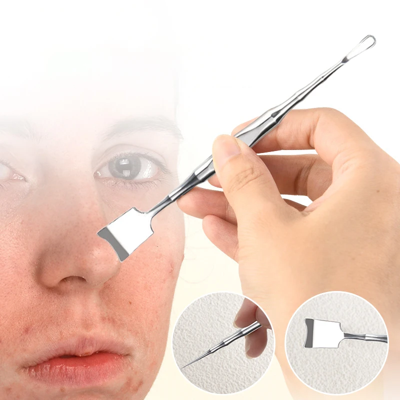 NEW Double Head Stainless Steel Blackhead Shovel Pore Cleanser Acnes Removal Needle Professional Face Skin Care Tool