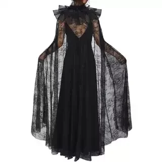 

Bla Lace Me Прозрачная шило для ролевых костюмов на Хэллоуин Легкая драпированная ткань для женской моды