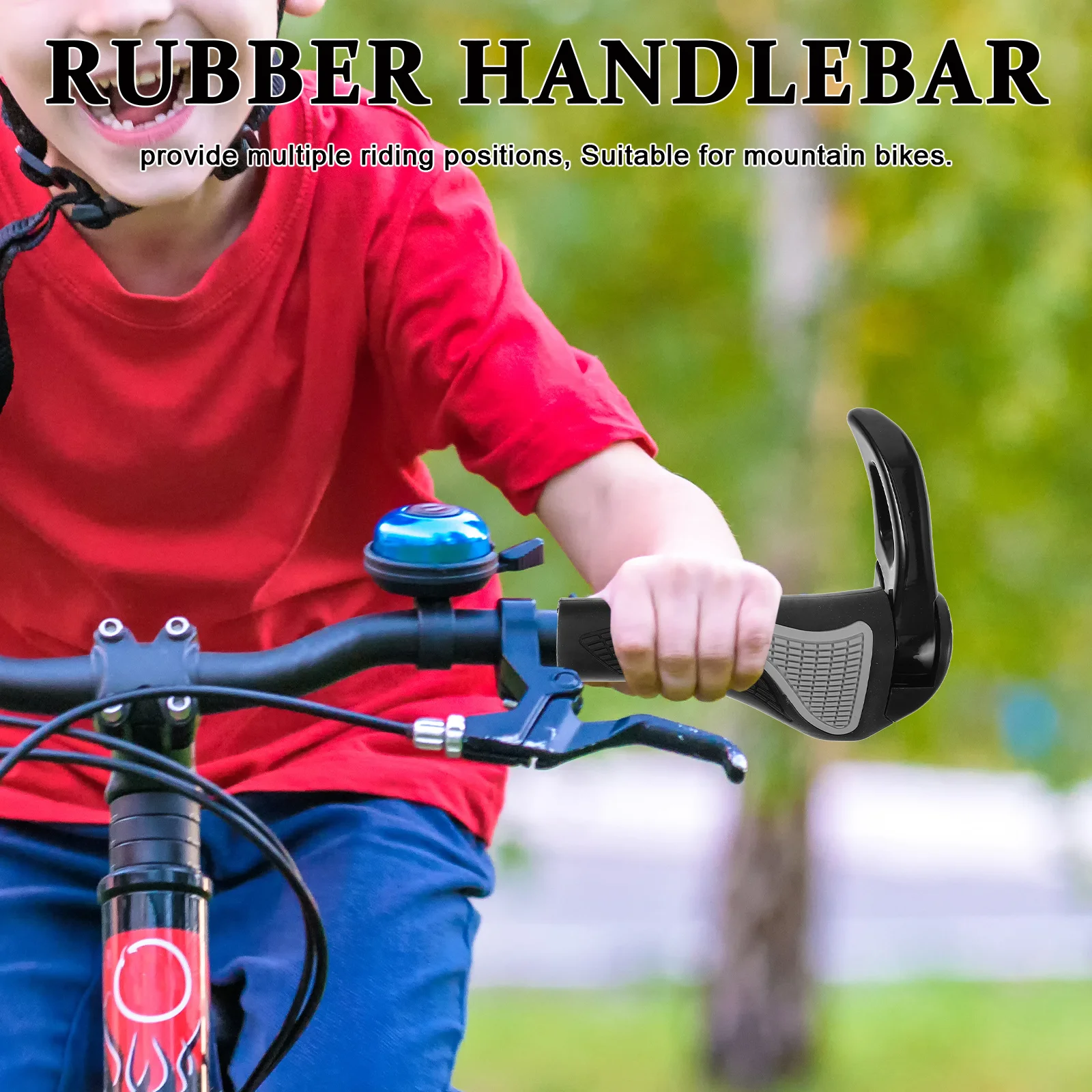 

1 Pair Bicycle Handle Bars Silicone Ergonomic Grips Aluminum Alloy Bullhorn For Mountain Bike Cycling Handlebar Riser Horns Bike