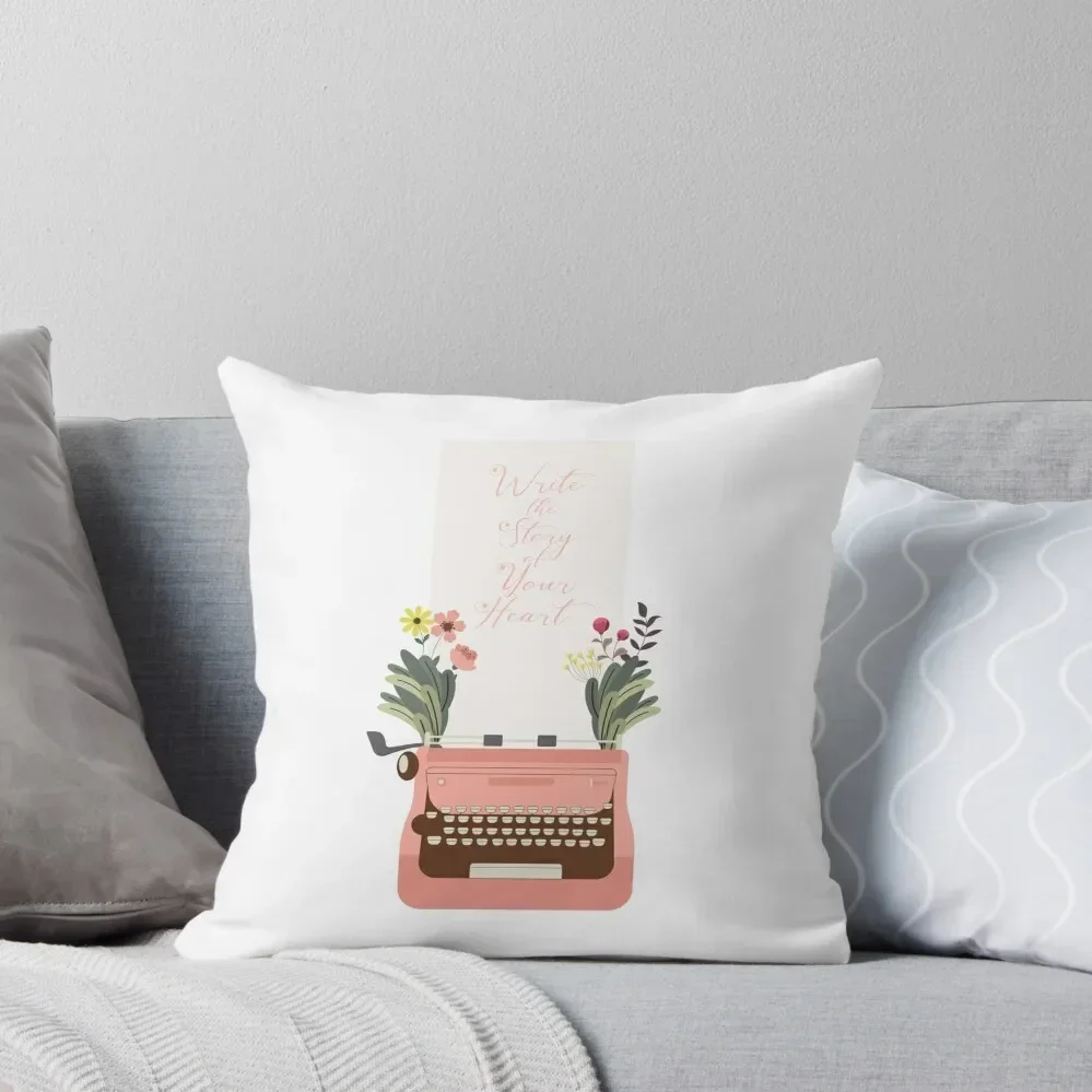 Write the Story of Your Heart Typewriter Throw Pillow Anime Luxury Pillow Cover christmas pillow case