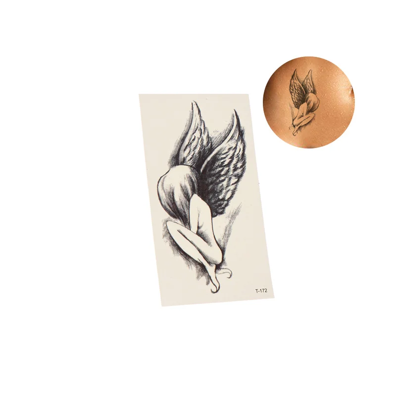 

Waterproof Semi Permanent Tattoo Tattoos Little Angel Designs For Neck Hand Finger Women's Men's Temporary Tattoo Lasts