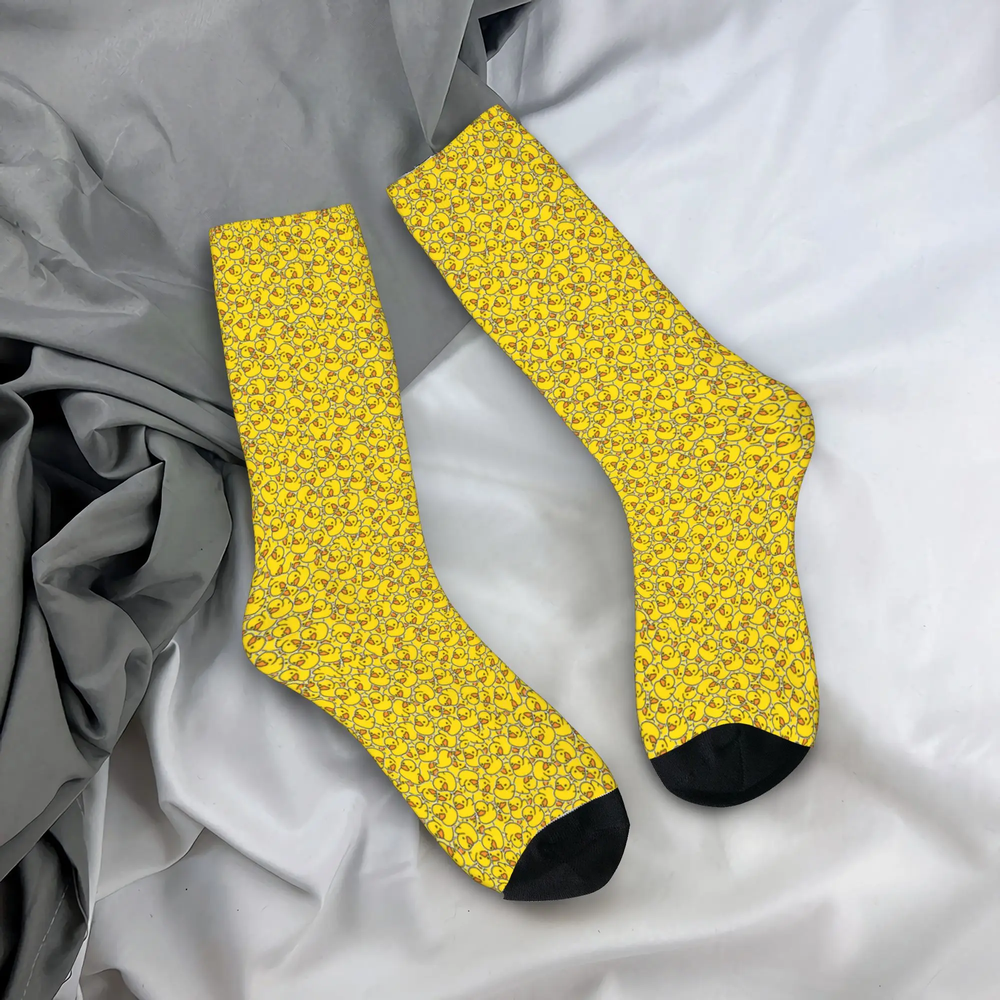 

All Seasons Yellow Classic Rubber Duck Socks Harajuku Super Soft Stockings Sport Middle Tube Socks Soft Christmas Gifts