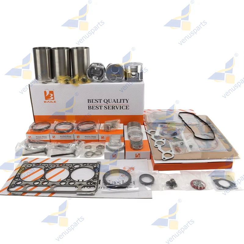 

D902 Overhaul Rebuild Kit For Kubota Piston Rings Cylinder Liner Full Gasket Set Engine Parts 1G826-21110 72*1.5HK+1.5+3