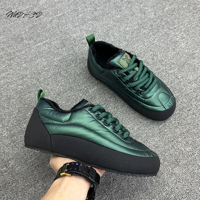 Loafers Sneaker Casual Men Designer Winter Plush Snow Shoes Fashion Down Upper Increased Internal Flat Platform Cotton Shoes