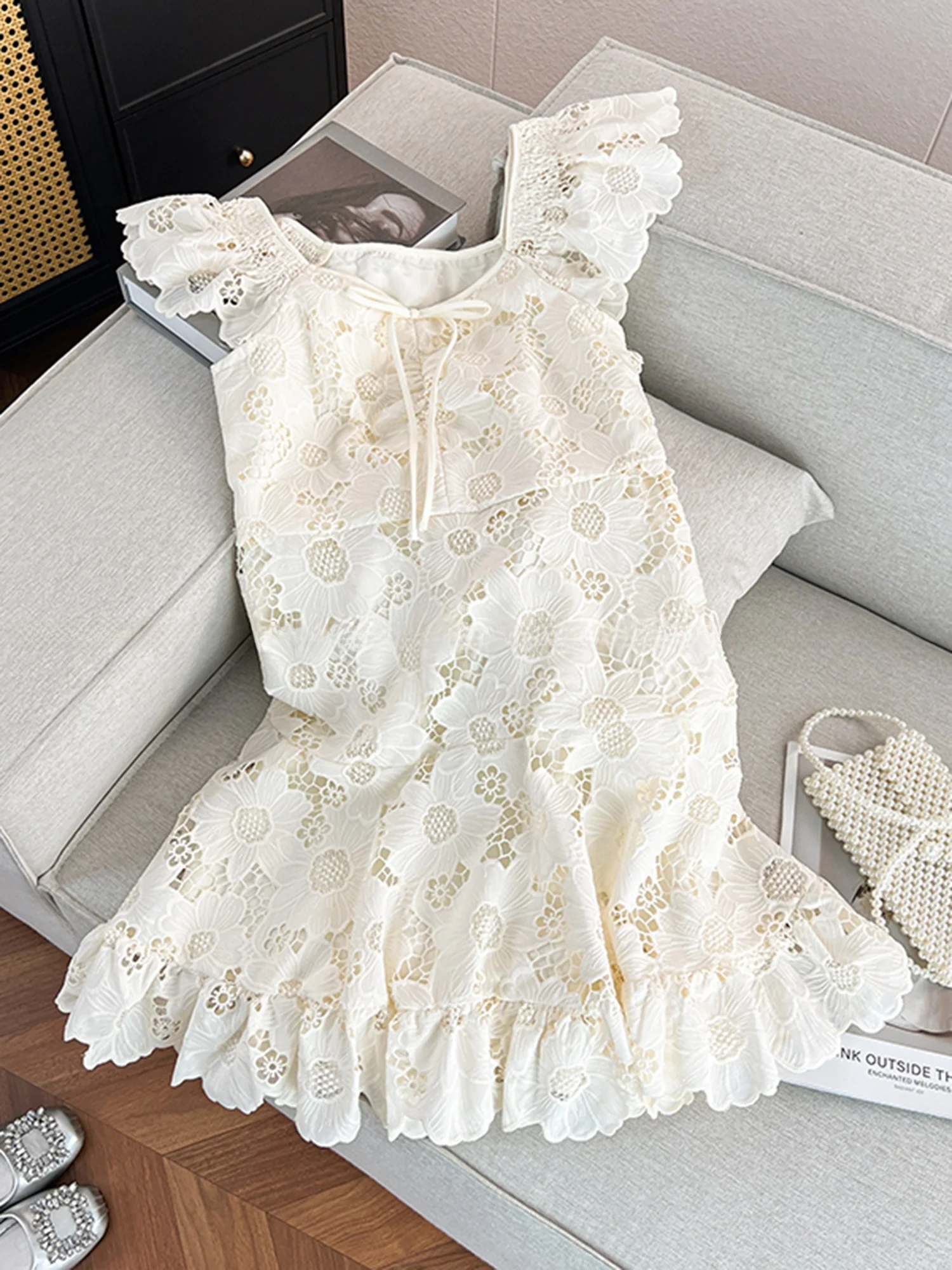 Ele ارتفاع الخصر ألف خط الدكتور المرأة Faionable سليم صالح تفريغ الدانتيل ort Sve V-Ne Dr صيف جديد Sle