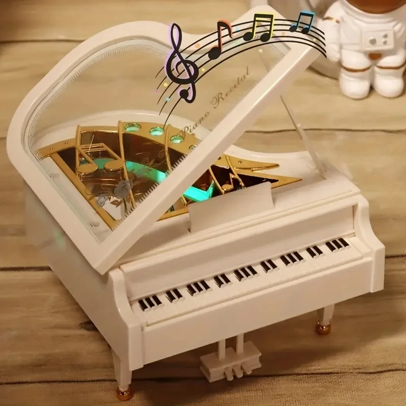 1pc Romantic Piano Music Box, Creative Furniture Decorations, Nice Gifts For Girlfriend, Ballerina Girl Piano Music Box Ornament