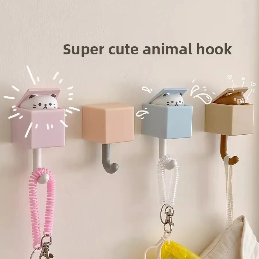 Cartoon süßer Katzenhaken, leistungsstarker und nahtloser kreativer Hakenhaken im Stil, hochwertiger Schlafzimmer-Teleskophaken