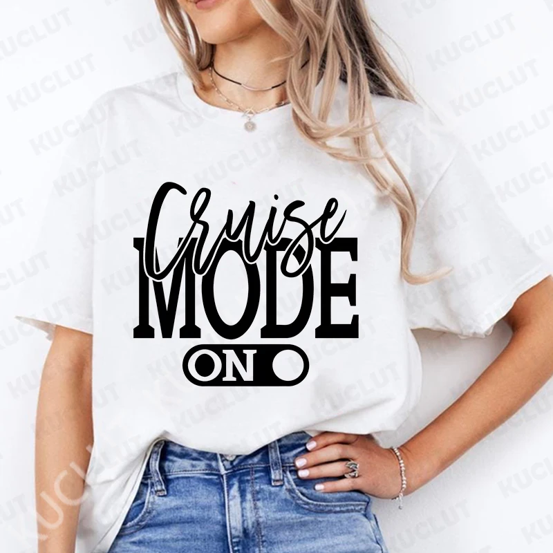 Cruise Mode T-shirts Cruise Vibes Shirt Family Matching Group Shirts Holiday Summer Vacation Tees Girls Trip Shirt Vacation Gift