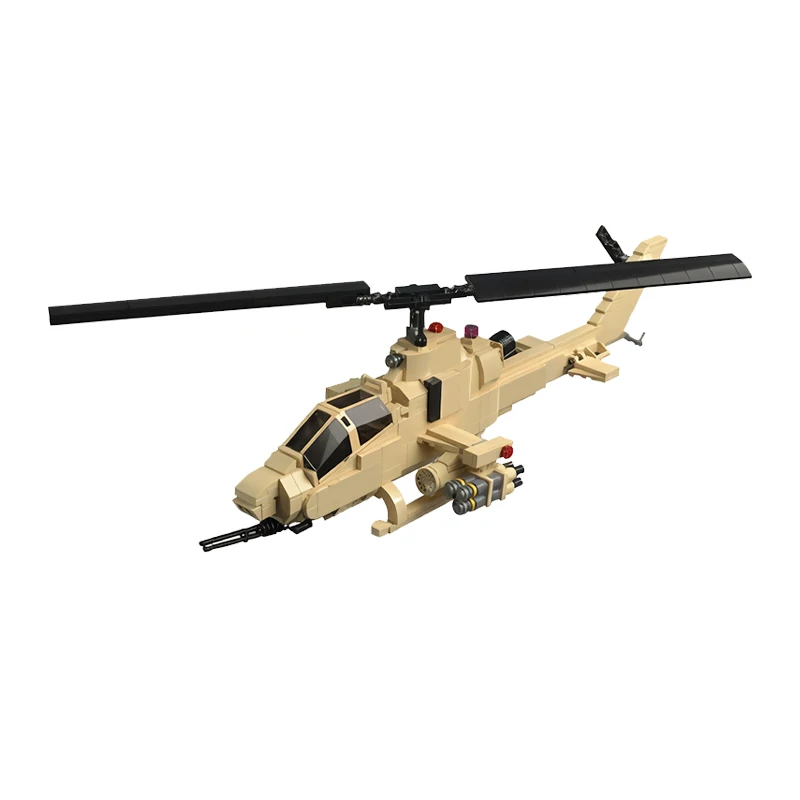 AH-1(F) Attack Helicopter Model MOC Building Bricks War Equipment Modular Technology Gifts Holiday Assemble Children Toys Suit