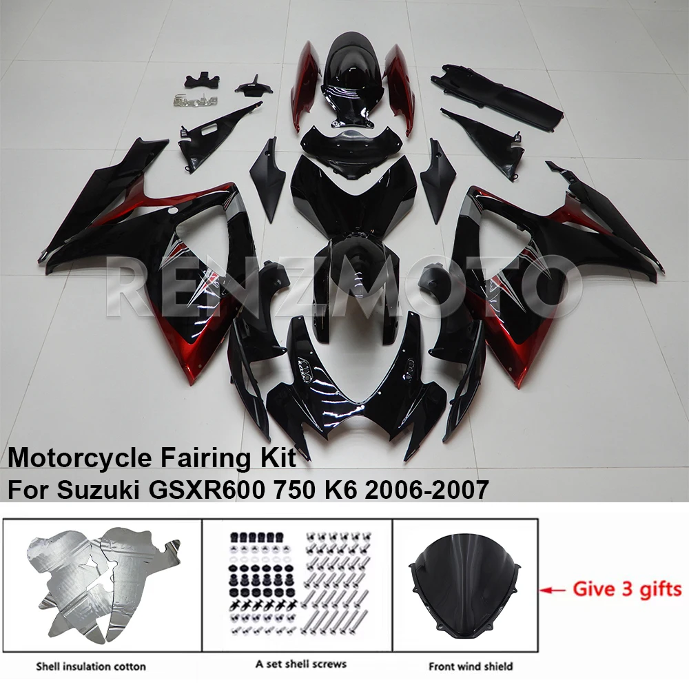 

S0606-103a Motorcycle Fairing Set Body Kit Plastic For Suzuki GSX-R600 R750 2006-2007 K6 Accessories ABS Injection Bodywork