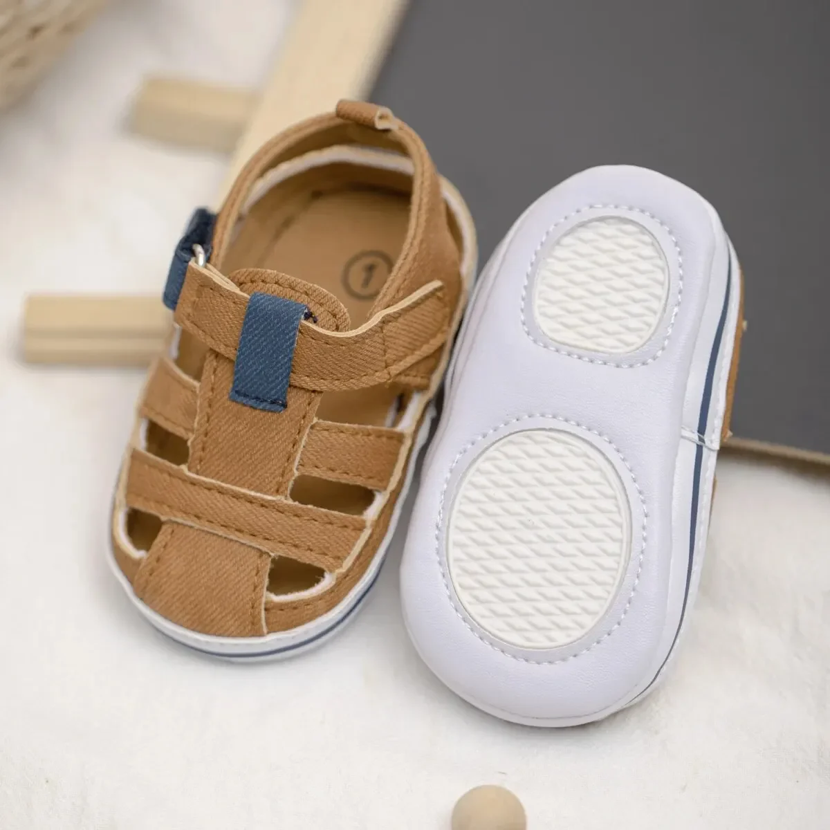 Meckior Baby Canvas Casual Boy Shoes fondo in gomma antiscivolo Infant Toddler neonato First Walker Baby Boy Girl First Sandals