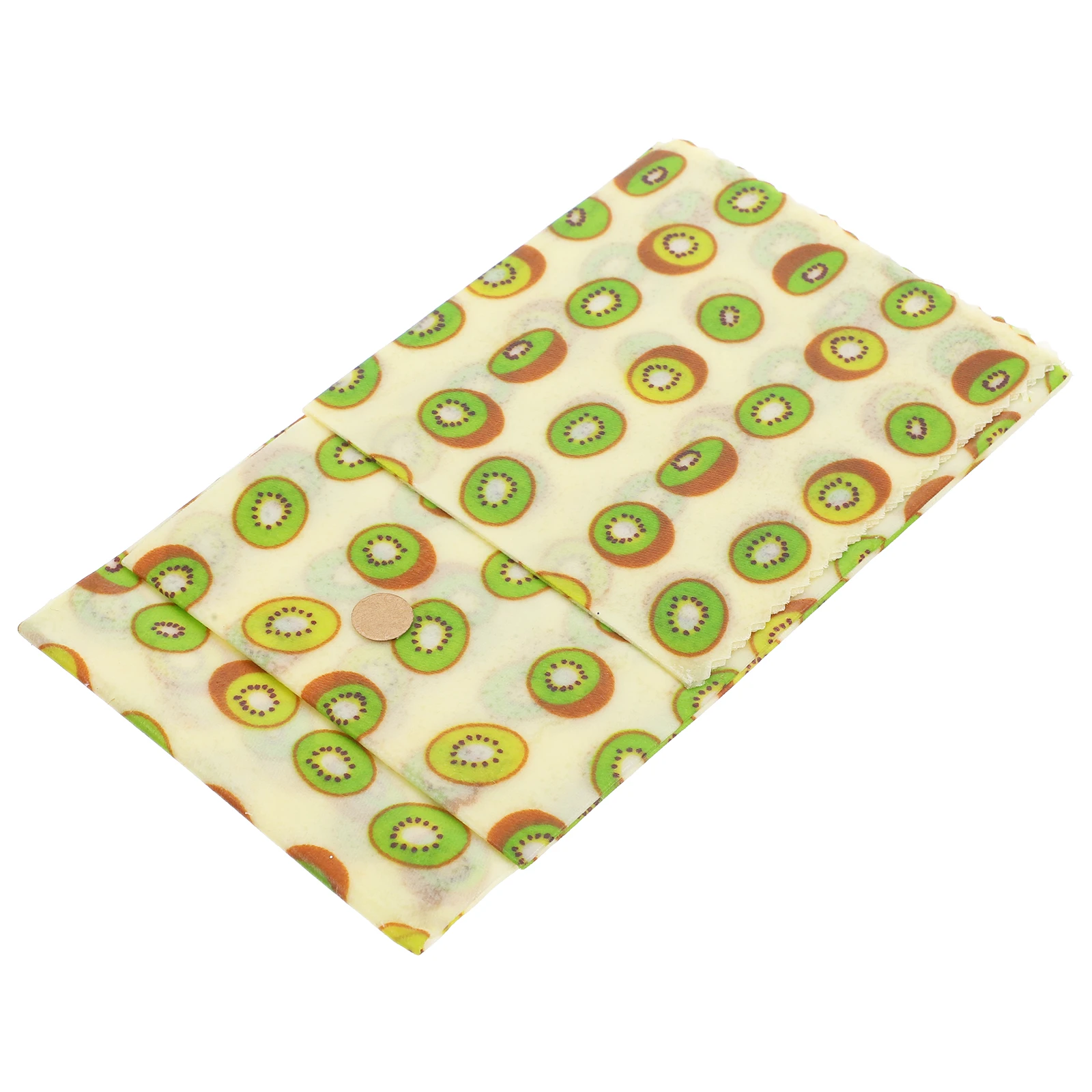 

3pcs Beeswax Wraps Set Reusable Food Preservation Cloth Natural Cotton Wax Paper Safe Healthy Kiwifruit Design Fruit Vegetable