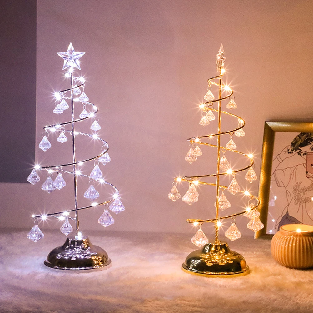 

1pc Christmas Tree Shape Table Lamp Creative Led Night Light For Home Bedroom Decor Light No Needed
