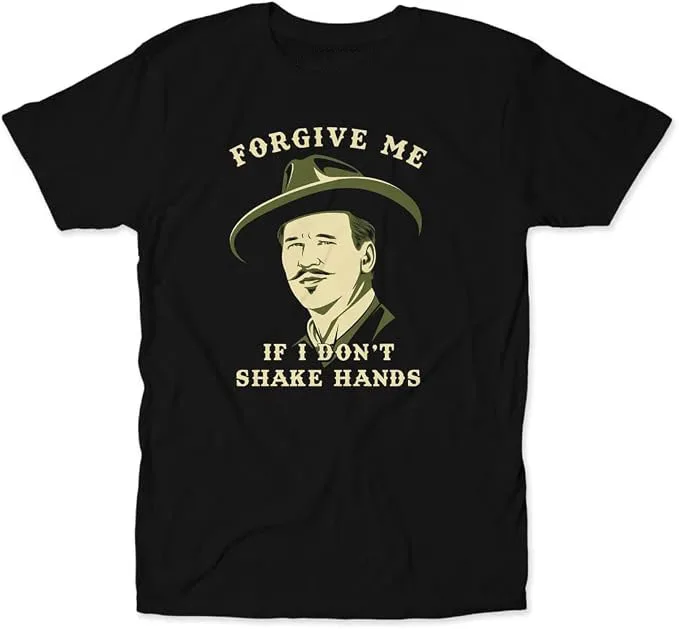 Tombstone Doc Holliday „I Don't Shake Hands“ 90er-Jahre Westernfilm T-Shirt „Say When“ Retro-Stil Vintage Spruch T-Shirt Herrenbekleidung Baumwolle – Detail 11