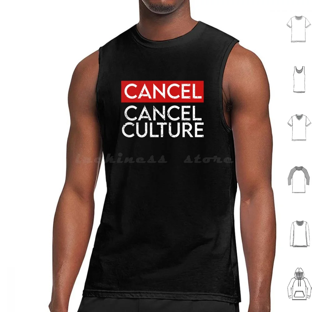 Cancel Cancel Culture Distressed Tank Tops Print Cotton Cancel Culture Cancel Culture Is Cancelled Cancelled Red Stamp