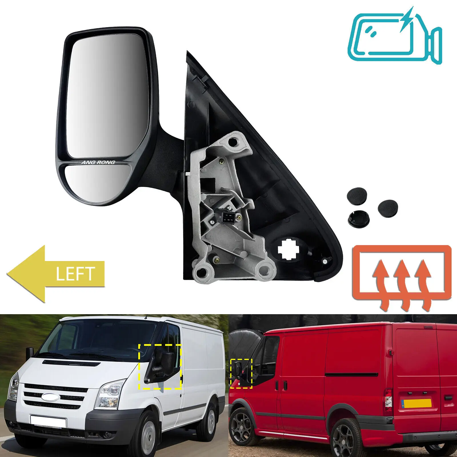 

For 2000-06 Ford Transit MK6 Short Arm Wing Mirror Electric Heated Left Hand N/S