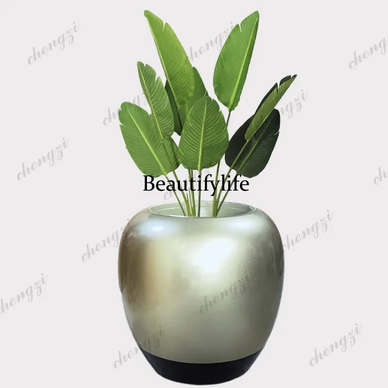A95 Home Garden Shopping Mall FRP Simulation Flower Black Gold Ornament Hotel Airport Decoration