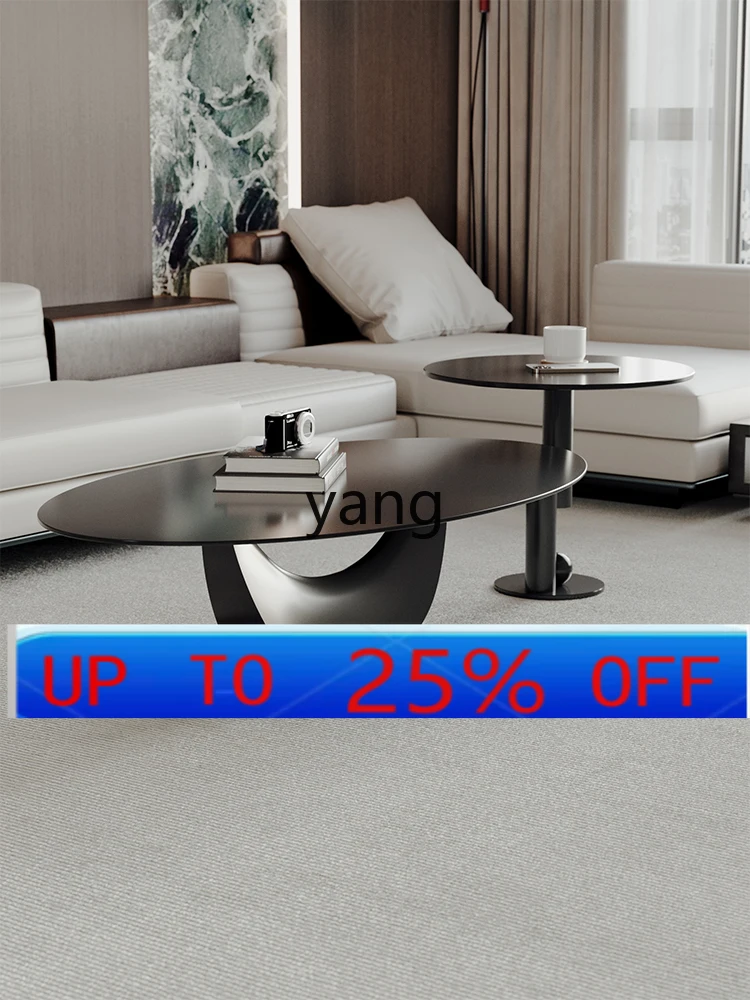 

LMM minimalist rock slab coffee table oval creative light luxury living room household small apartment