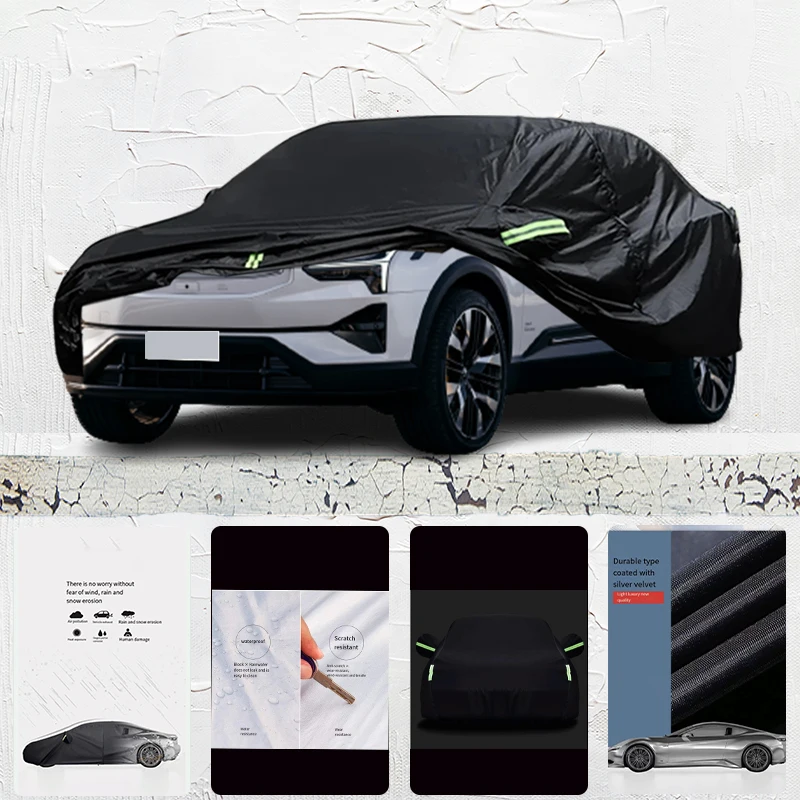 

For Polerstar 3 Anti-UV Sun Shade Rain Snow Resistant Dustproof Black cover Car umbrella Full Car Cover Outdoor Protection