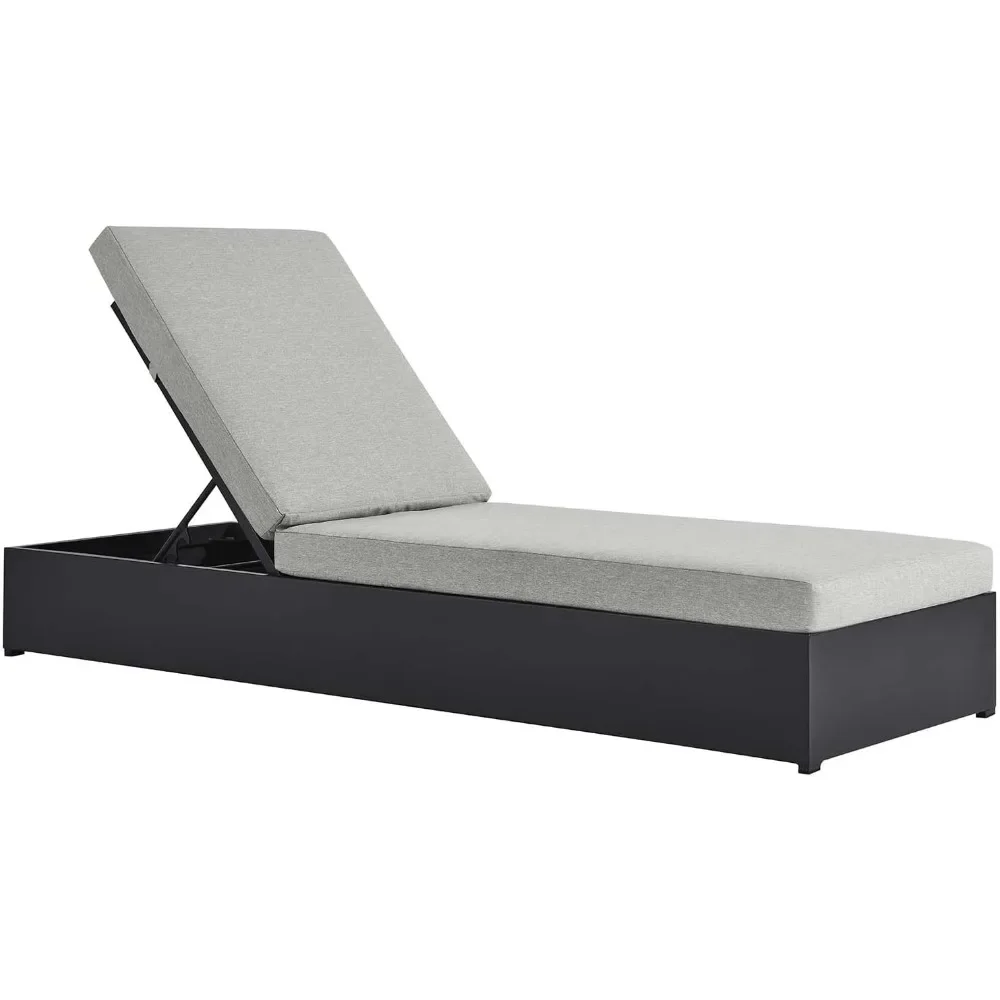 

Tahoe Aluminum Outdoor Gray Sunbed with Weather-Resistant Cushions - Perfect Patio Recliner Pool Furniture