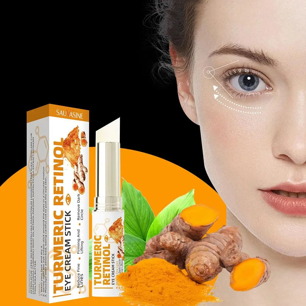 Turmeric Eye Cream Stick 3g Radiance, Moisturizing, Firming, And Product Tail Moisturizing, Care Removing Crow's Eye Lines E6Z0