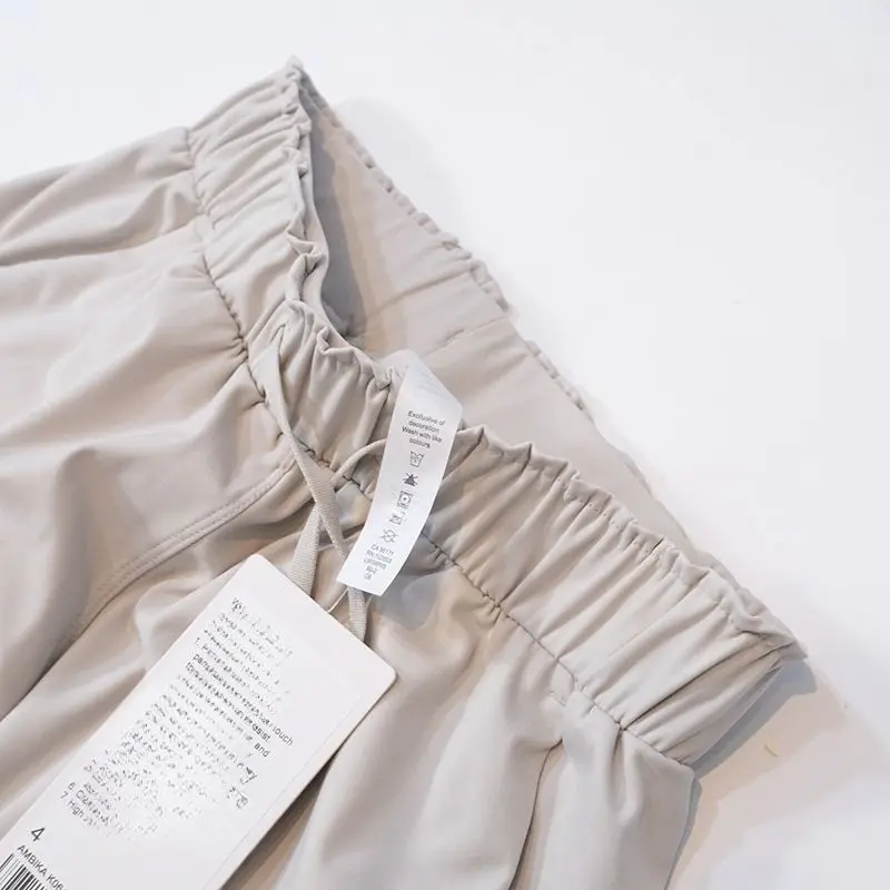 Spring And Summer Waist Tied Lycra Drawstring Wide Leg Versatile Skin Friendly Women's Long, High Waisted Casual Pants, Yoga
