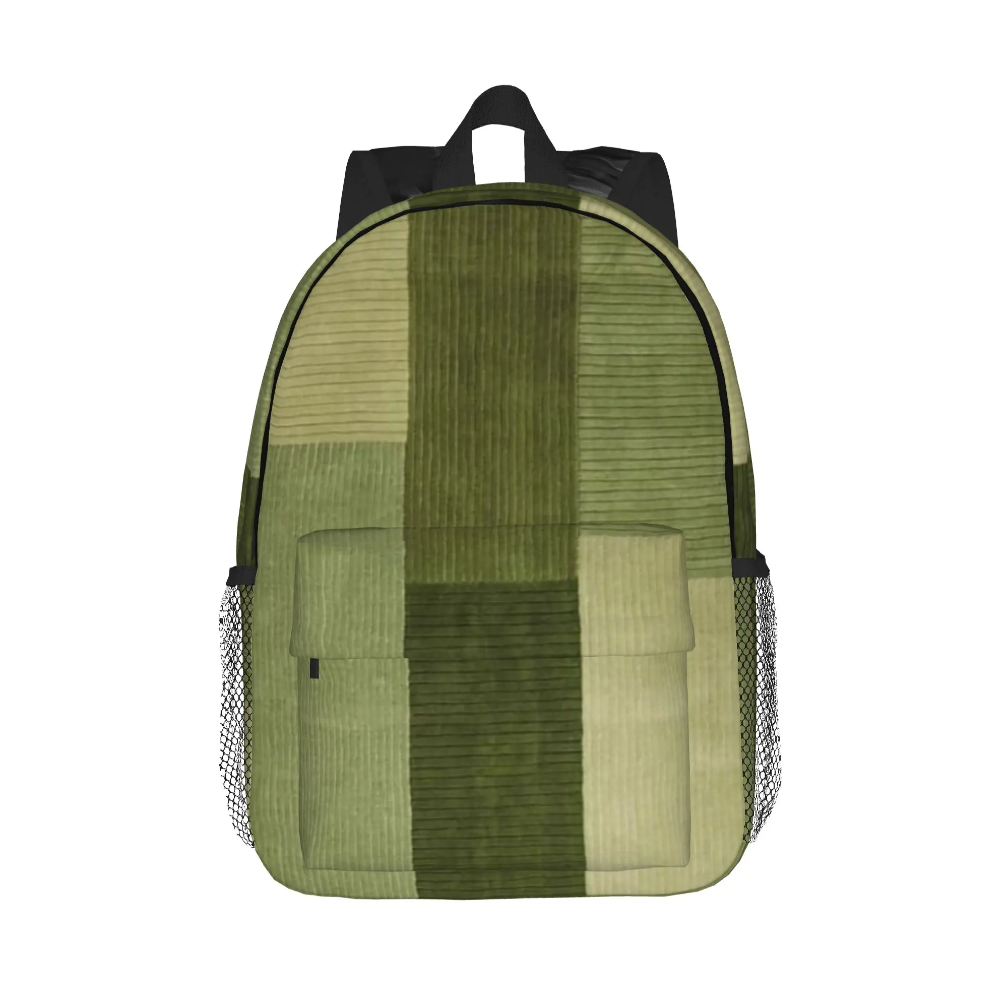 corduroy sage green pattern Backpack Hot Sale Daypack Large Capacity Boys Girls BookBag Shoulder Bags for Men Women School Bag