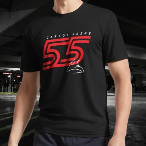 Red Carlos Sainz 55 Logo classic Active T-Shirt Funny Size Mode American T-shirt