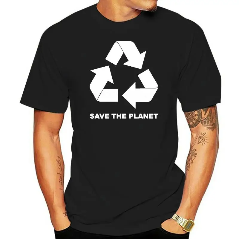 RECYCLE SAVE THE PLANET ENVIRONMENTAL AWARENESS RETRO T-SHIRT ADULTS & KIDS SIZE