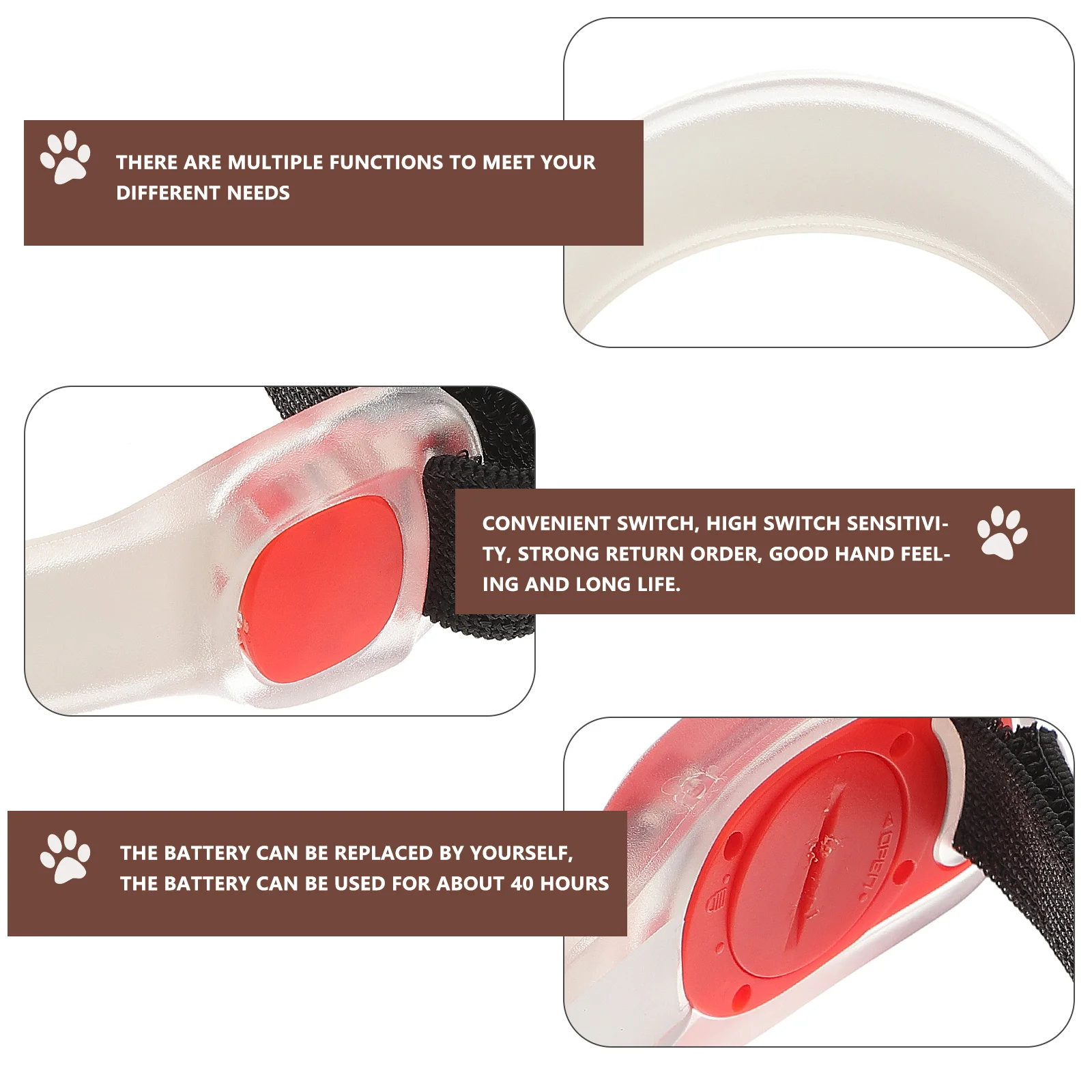 1Pcs LED Strap Pet Collar Multifunctional Warning Signal Night Safety Pet Supplies Strap