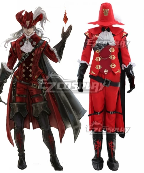 Final Fantasy XIV Red Mage Christmas Party Halloween Men Women Role Play Stage Show Carnival Clothings Cosplay Costume E001