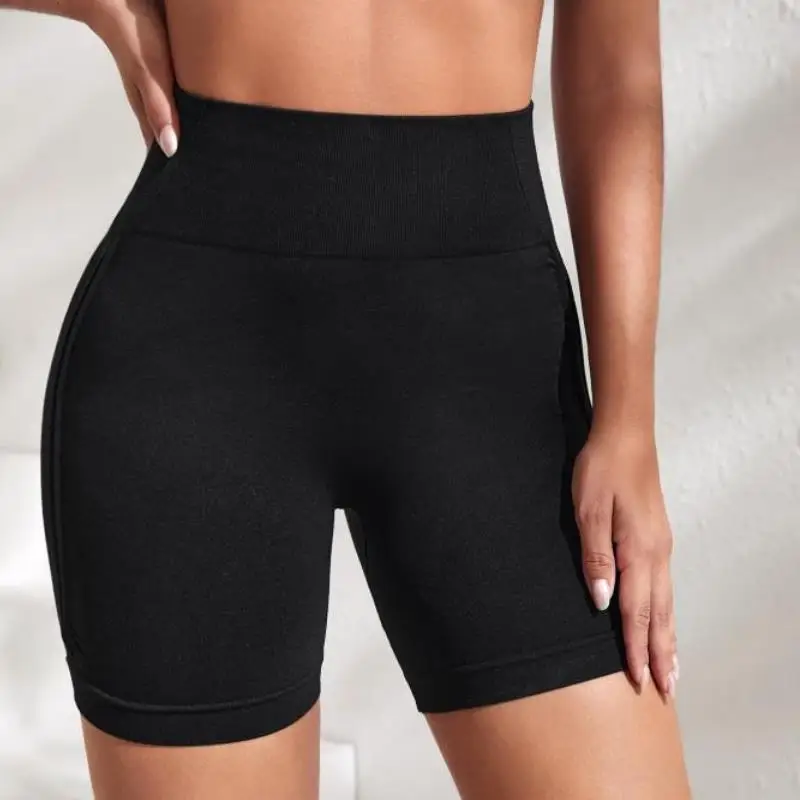 Workout Yoga Shorts for Women Butt Lifting High Waist Seamless Ribbed Gym Athletic