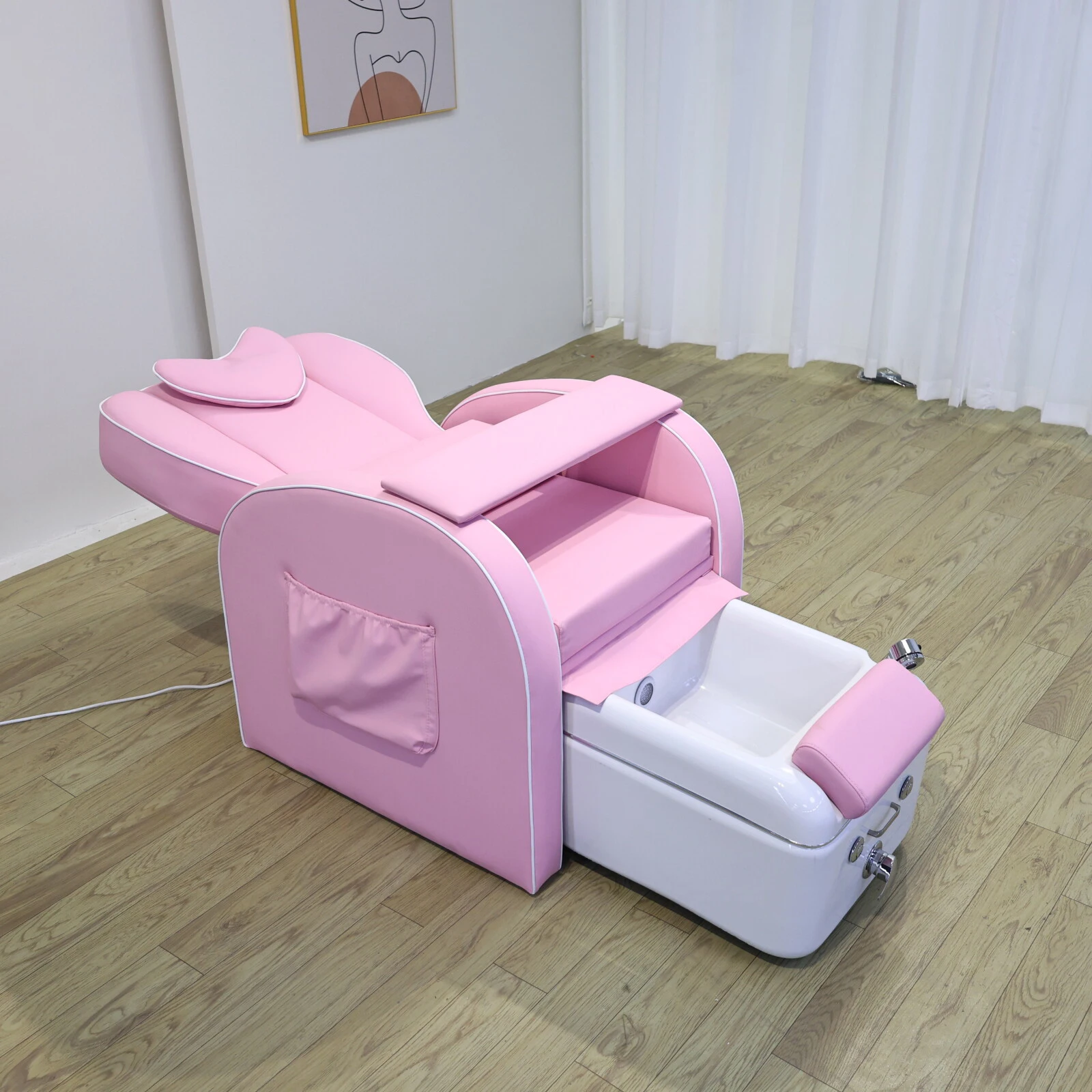 Custom Comfort Spa Pedicure Chairs & Foot Bath Sofas for Nail Salons Foot Massage Chair Pink Sofa – Factory Direct Furniture