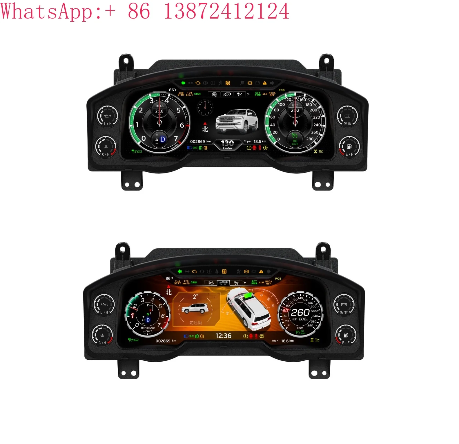 

Car LCD Instrument Panel Board Meter Screen for Toyota Land Cruiser 200 LC200 2008-2022 Linux OS Car Odometer