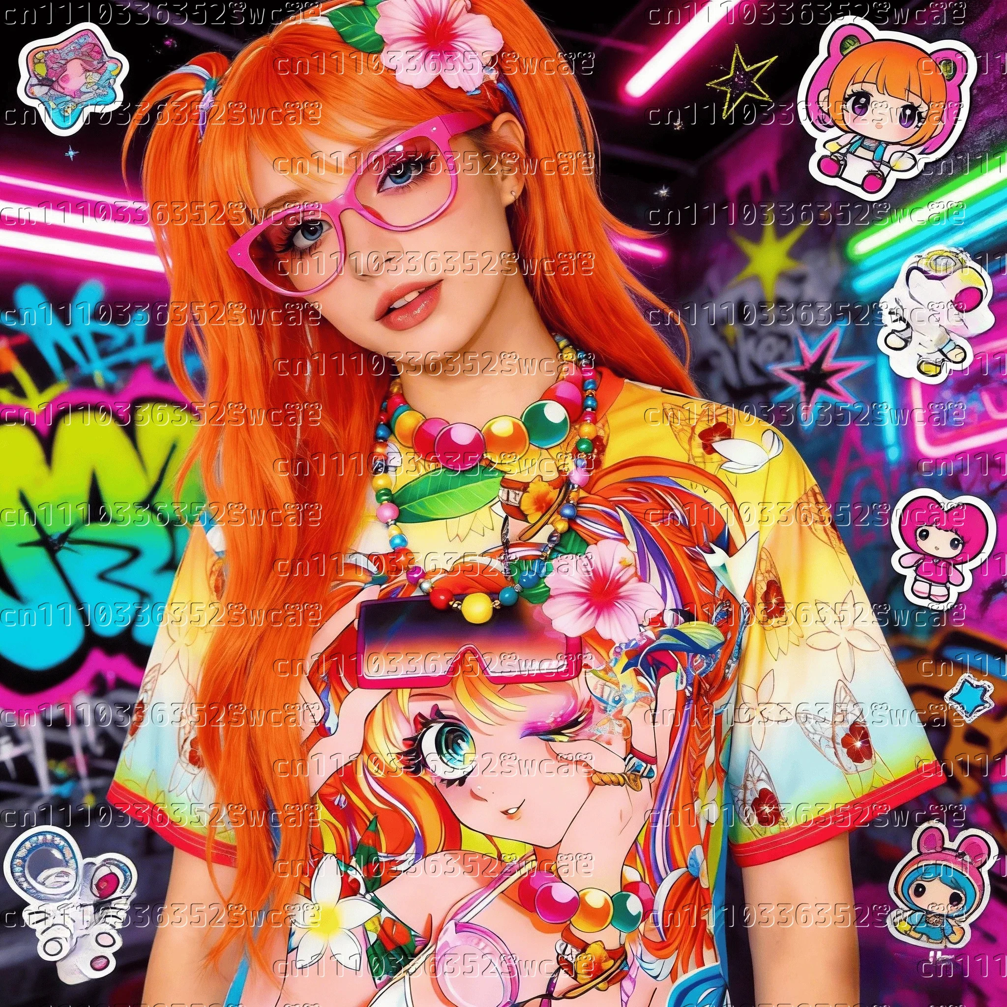 

Summer New Sweet and Cute Girl Street Fashion Y2K Harajuku Style Adult/children's Casual Sports Loose Quick Drying T-shirt Kids