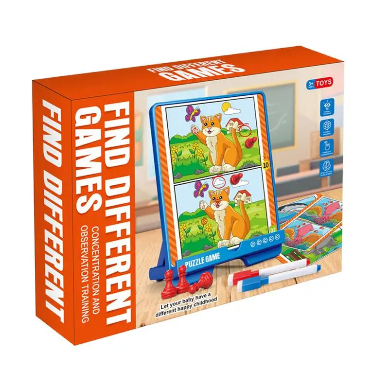 Family Card Game Difference Picture Game Educational Interactive Funny Kids Toys For Girl School Preschoolers Home Playtime Boy