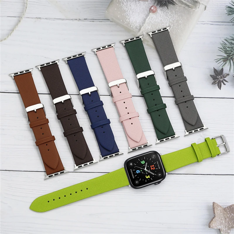 Strap For Apple Watch Band 44mm 40mm 45mm 41mm 49mm 38mm 42mm Leather bracelet Belt Wristband iwatch Series 7 se 5 6 8 ultra