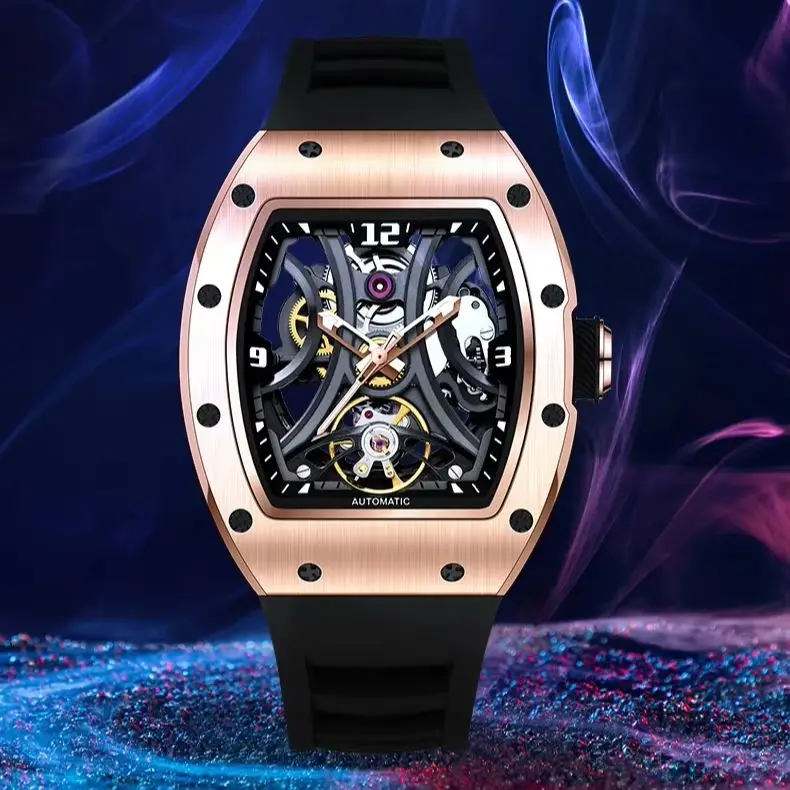 Summer i TAKE THE CHANCE Style Model 11 Eleven Automatic Watches Tonneau Dial Mechanical Wristwatch Stainless Steel High Quality