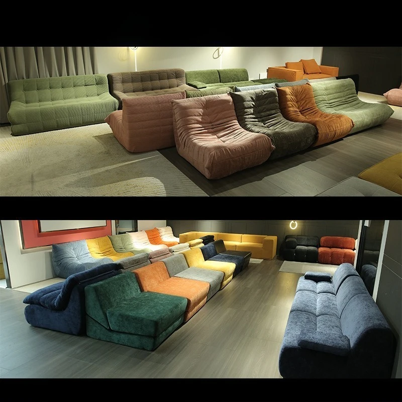 Compressed sponge sofa corduroy recliner integrated molding frameless compression sofa customization