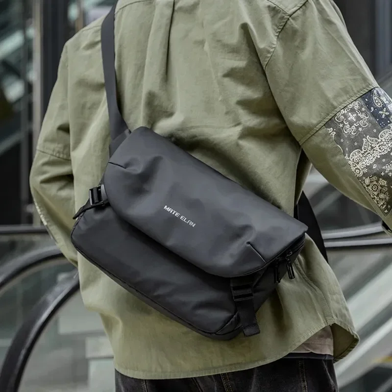 Messenger Bag for Men Casual Waterproof Multi-function Crossbody Bag Unisex Travel Gym Bags Anti-theft Business Sling Bags Black