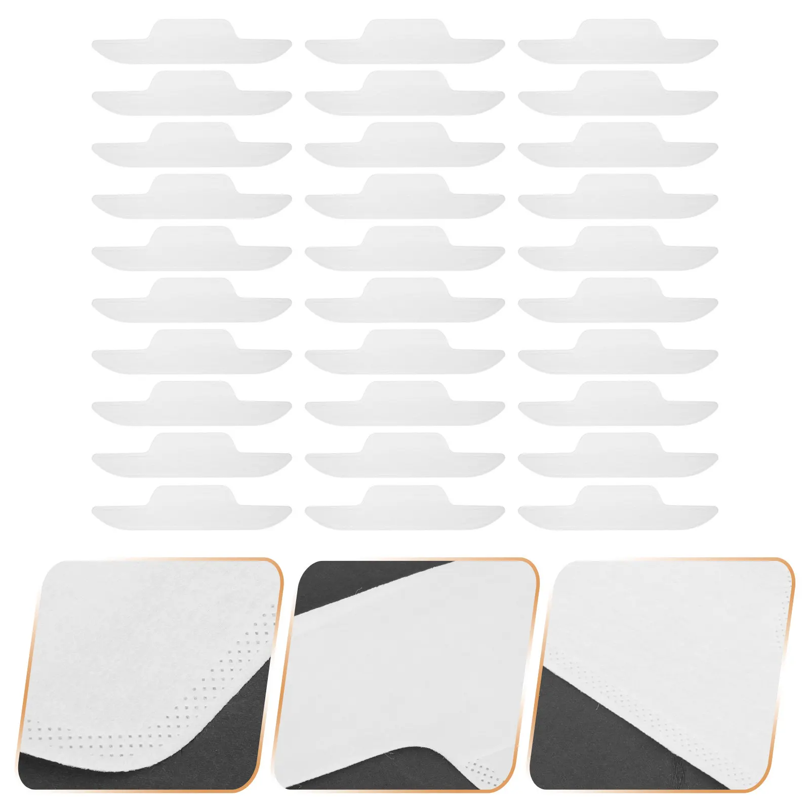

30Pcs Absorb Sweat Stickers Collar Pads for Shirts Hats Sweat Absorption Cushions Firm Fit Comfortable Hat Sticker