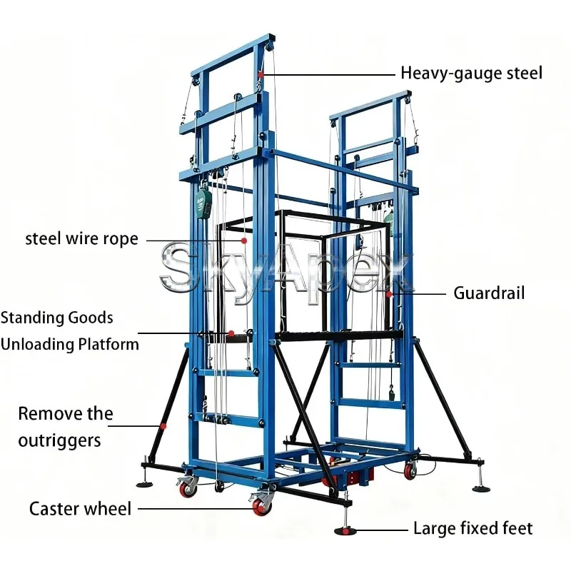 Electric Scaffolding Lift 300kg Modern for Workshop Hotel Use Large Construction Site Assembly High Lift Elevator