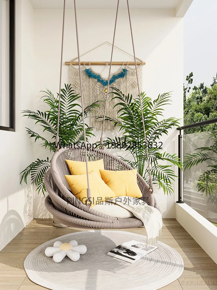 LYY Hanging Chair Indoor Swing Balcony Home Bedroom Girl's Hanging Basket Internet Celebrity Lazy Room Swing Small Hanging Chair