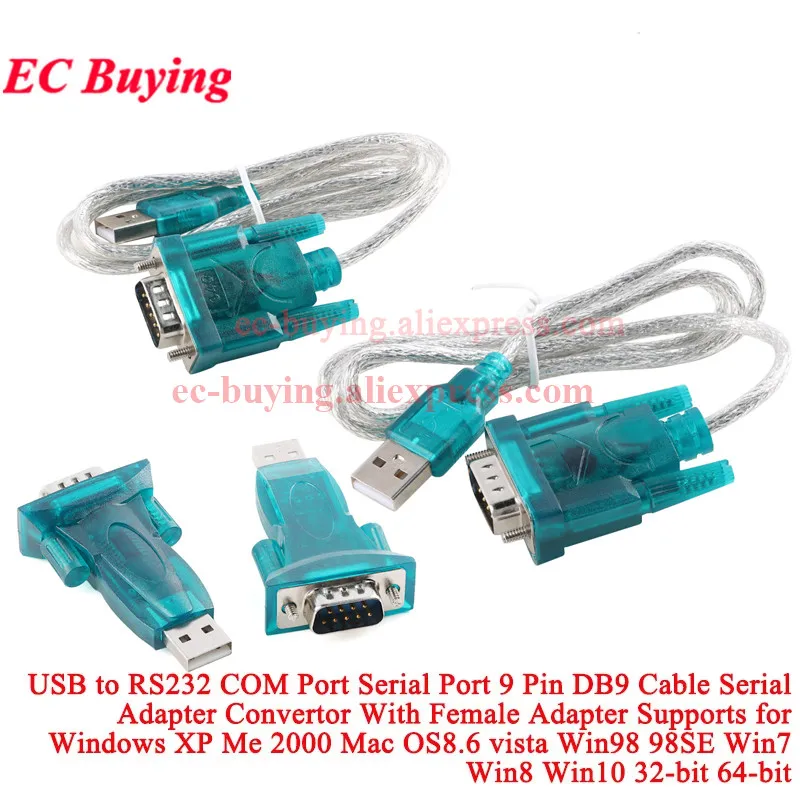 USB إلى RS232 COM المنفذ التسلسلي RS-232 9 دبوس DB9 كابل بيانات 340 محول المساعد الشخصي الرقمي FT232 PL2303 مع شاحن أنثي WIN10 ويندوز 8 XP