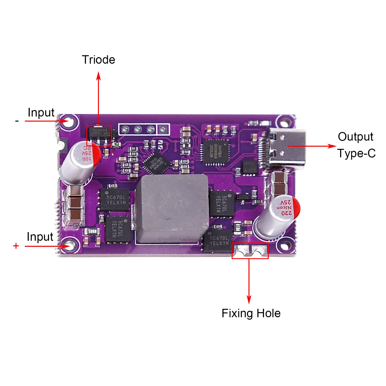 Modulo di ricarica rapida PD bidirezionale BMS da 120W alimentatore Buck Boost ad alta potenza per batteria al litio 4s 12V-16.8V