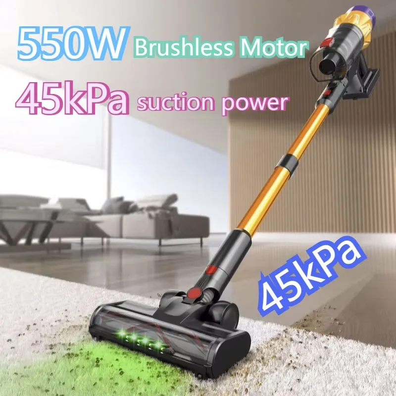 مكنسة كهربائية محمولة لاسلكية IDEACH V18 بقدرة 550 وات 45 كيلو باسكال، شاشة لمس قوية، بطارية قابلة للإزالة، مكنسة كهربائية عمودية