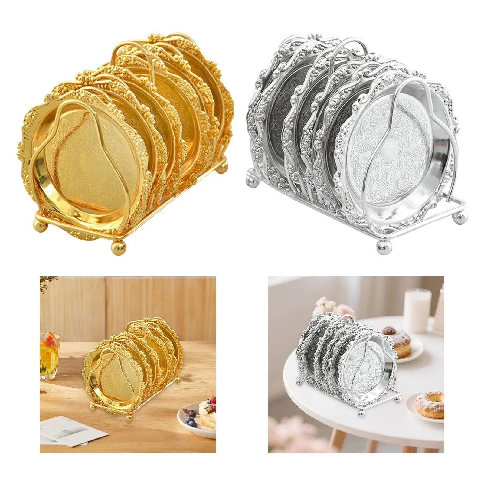 

6Pcs Fruit Plate Decorative Nordic Elegant Dessert Display Plate Serving Trays Serving Stand for Table Baby Shower Farmhouse