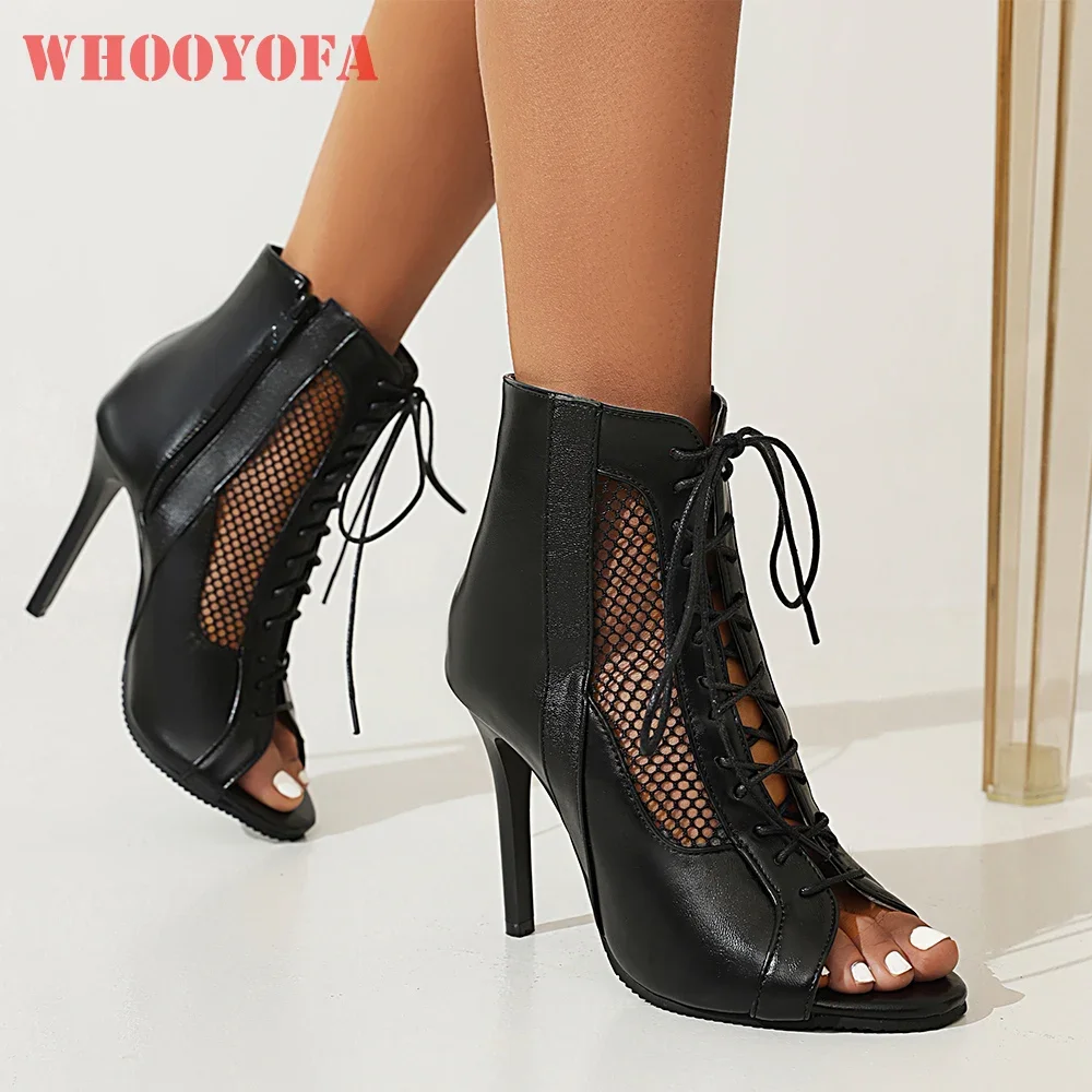 

New Summer Comfortable Black White Women Sandals High Spike Heel Lady Casual Shoes Plus Small Big Size 12 32 43 46 48