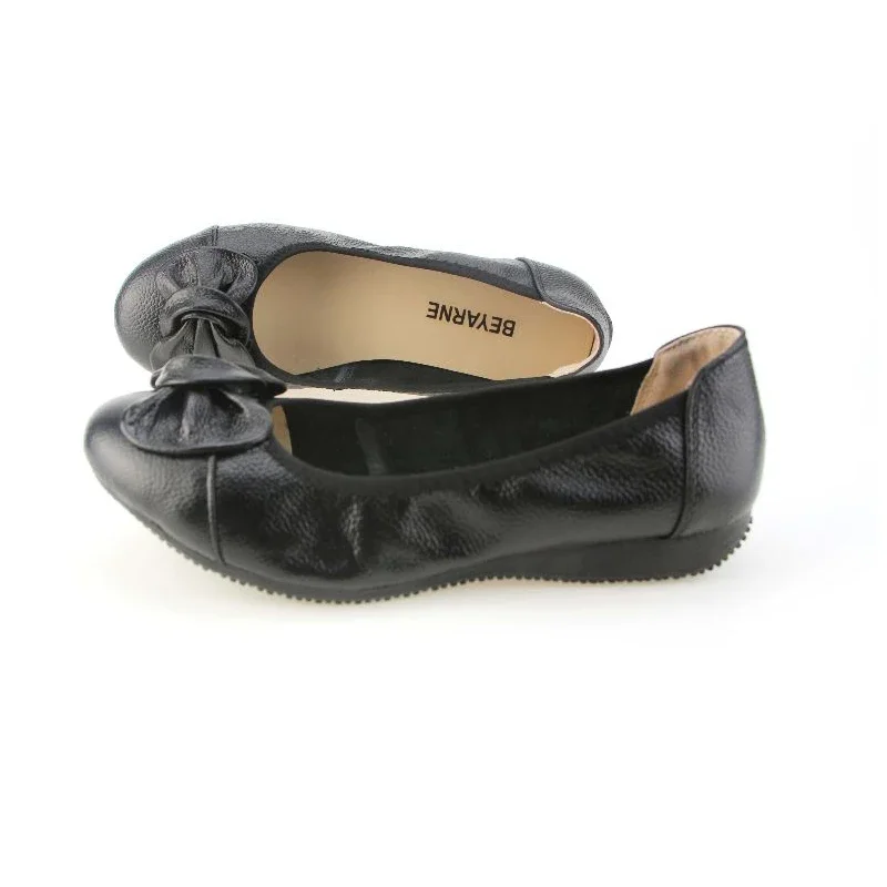 BEYARNE Donne del Cuoio Genuino Appartamenti, Moda Scarpe A Punta Delle Signore Progettista di Marca Ballerine Scarpe Donna Scarpe Piane di Balletto